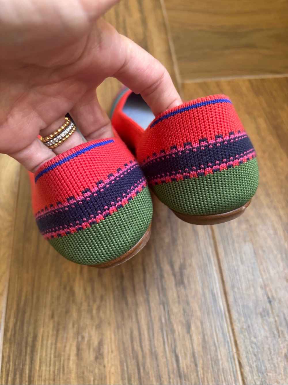 ROTHY’S The Merino Wool Pointy Toe Blaze Ribbon Stripe Size 9 Retired - Picture 3 of 8